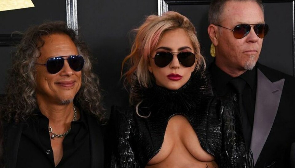 Metallica og Lady Gaga vakte opsigt ved grammy-uddelingen søndag. Foto: Mark RALSTON/Scanpix