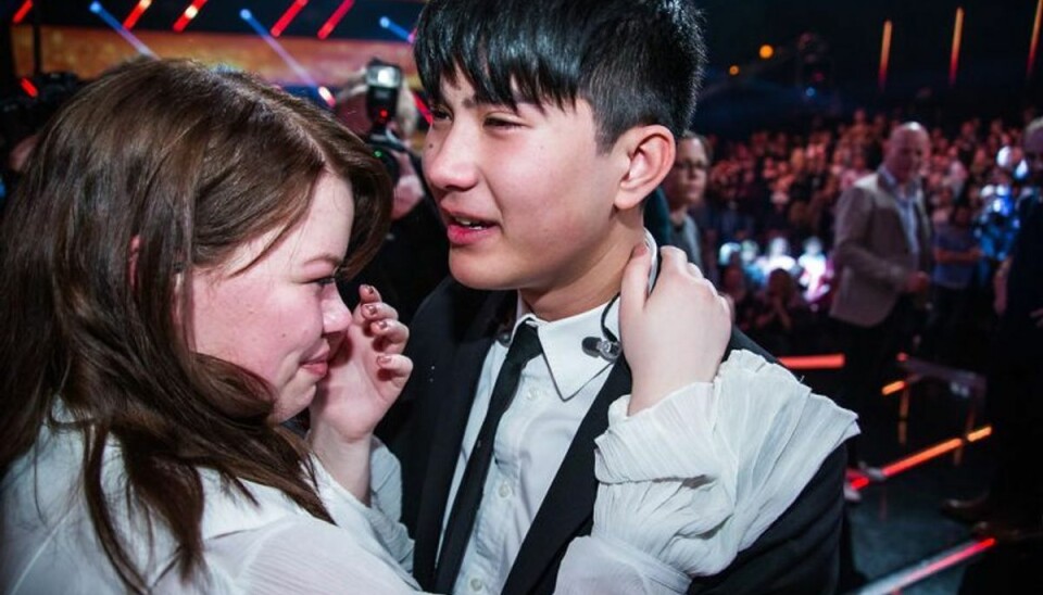 Det var hårdt for Mia at se sin kæreste, Martin, blive elimineret i X Factor fredag aften. KLIK VIDERE OG SE FLERE BILLEDER. Foto: Martin Sylvest/Scanpix Det var hårdt for Mia at se sin kæreste, Martin, blive elimineret i X Factor fredag aften. KLIK VIDERE OG SE FLERE BILLEDER. Foto: Martin Sylvest/Scanpix