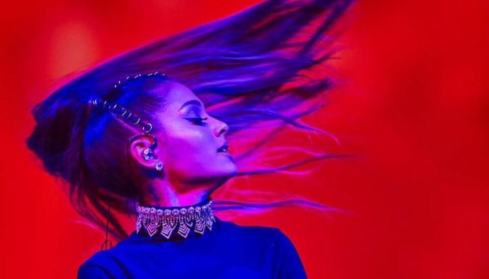 Her ses Ariana Grande ved koncerten i JyskeBank Boxen. Foto: Tony Brøchner/Scanpix (Arkivfoto)