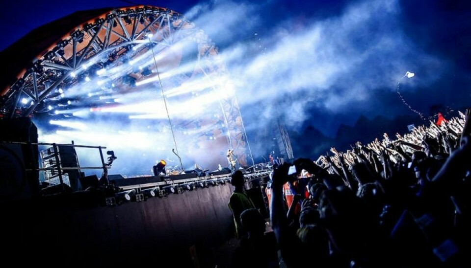 Den danske Metallica-trommeslager er nomineret til to grammy-statuetter. Billedet er fra Metallicas koncert i 2013 på Orange Scene på Roskilde Festivalen. Foto: Torkil Adsersen/Scanpix (Arkivfoto)