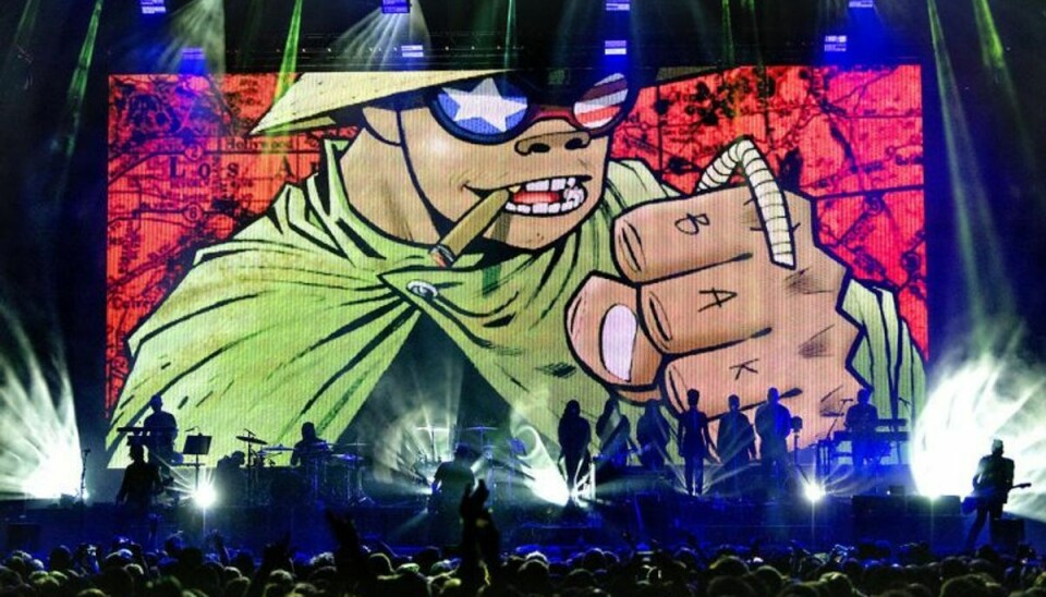 Bandet Gorillaz gav for knap to uger siden koncert i Royal Arena i København. Roskilde Festival har onsdag annonceret, at bandet er hovednavn ved sommerens festival. Foto: Bax Lindhardt/Scanpix