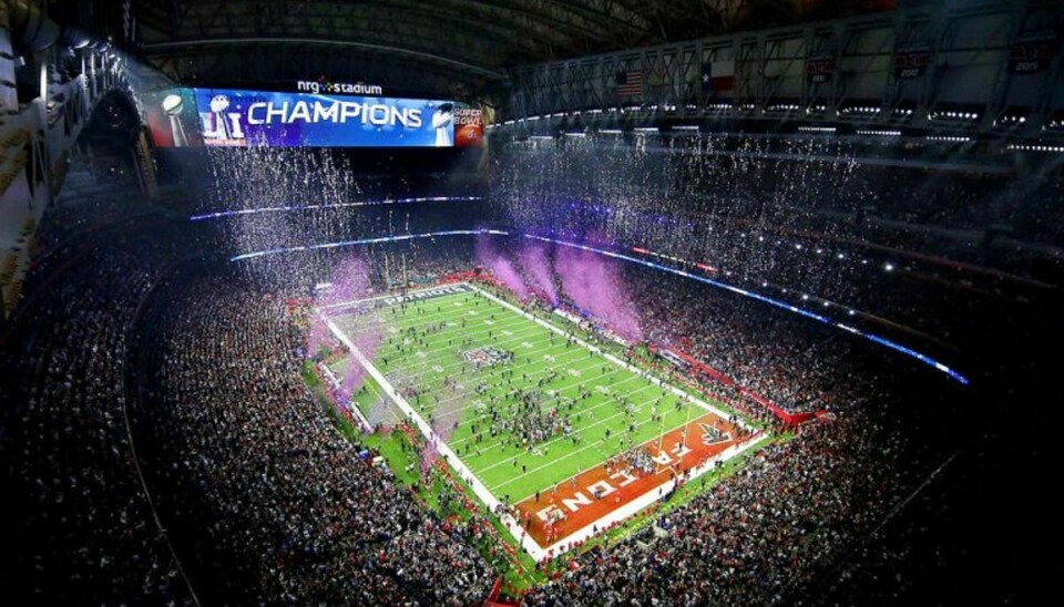 Det er en kæmpe sport i USA – amerikansk fodbold. Her et foto fra sidste års Super Bowl. Arkivfoto: USA Today Sport/Scanpix