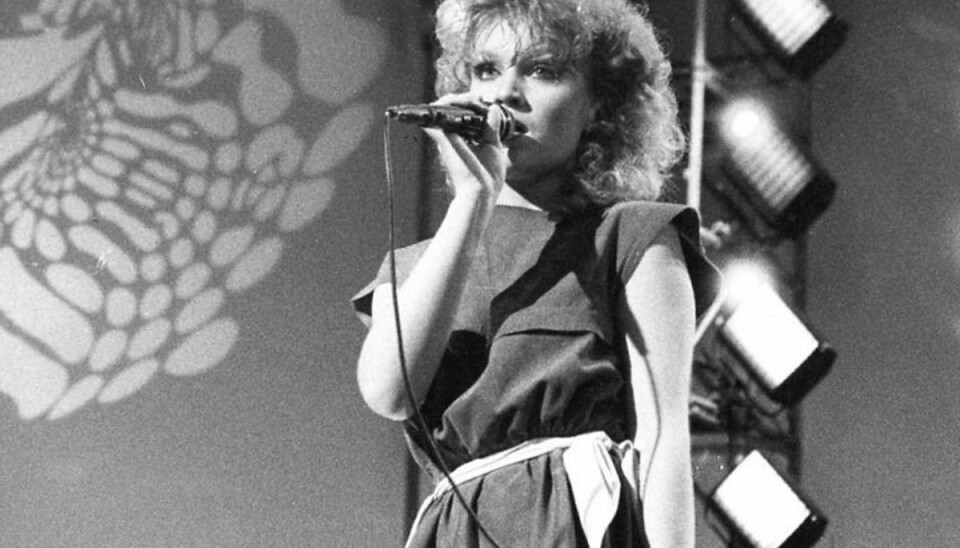 Gry Johansen-Meilstrup fik en 17.-plads til Eurovision i 1983 med “Kloden drejer”. Foto: Bent K Rasmussen/Scanpix (Arkivfoto)