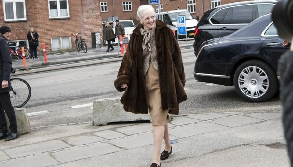 Margrethe ankommer her til Den Gamle By i Aarhus. (Foto: Bo Amstrup/Scanpix 2018) Margrethe ankommer her til Den Gamle By i Aarhus. (Foto: Bo Amstrup/Scanpix 2018)