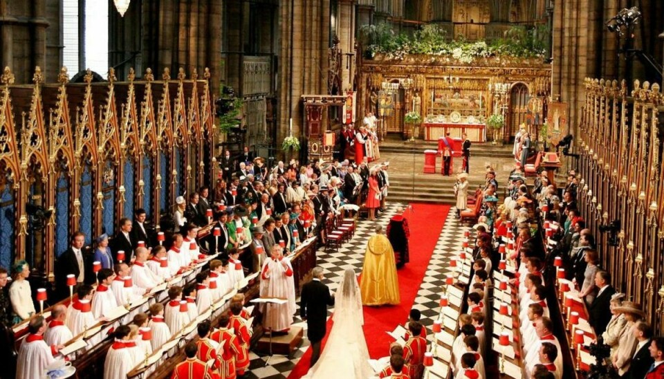 Da prins Harrys storebror, prins William, giftede sig med hertuginde Kate i april 2011, sagde parret ja til hinanden i Westminster Abbey i hjertet af Englands hovedstad, London. Foto: DAVE Thompson/Scanpix