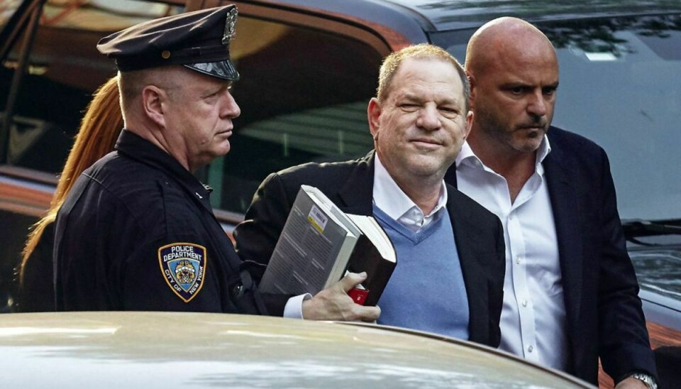 Harvey Weinstein arrives at the first precinct police station in New York to turn himself in to authorities following allegations of sexual misconduct, Friday, May 25, 2018. (AP Photo/Andres Kudacki)