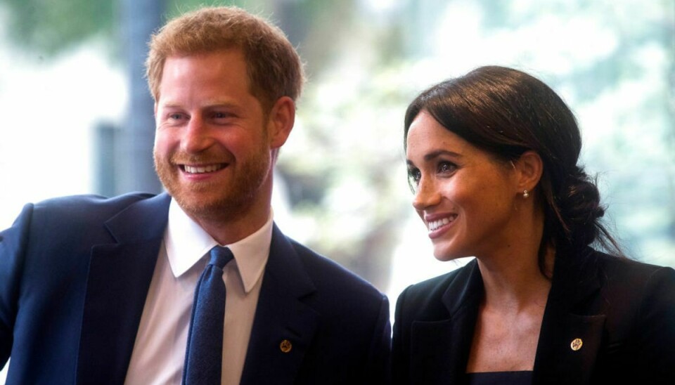 Glade ser de ud, Meghan Markle og prins Harry. Foto: Victoria Jones/Scanpix.