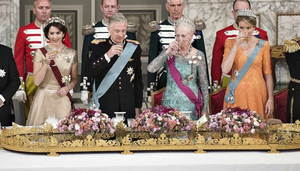 Dronning Margrethe var i 2017 vært for det belgiske kongepars statsbesøg i Danmark. (Foto: Henning Bagger/Scanpix)