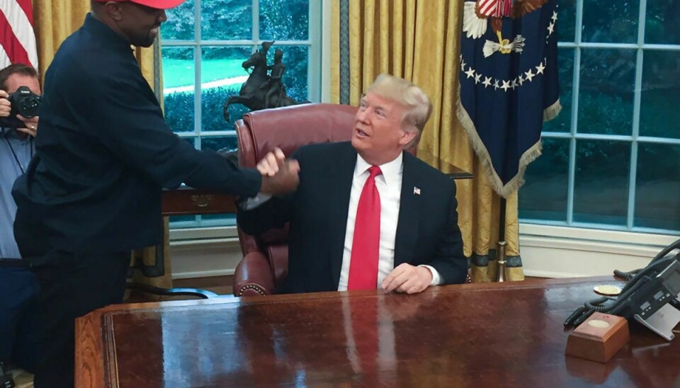Kanye West og Donald Trump kommer godt ud af det med hinanden. Foto: SEBASTIAN SMITH / Scanpix.