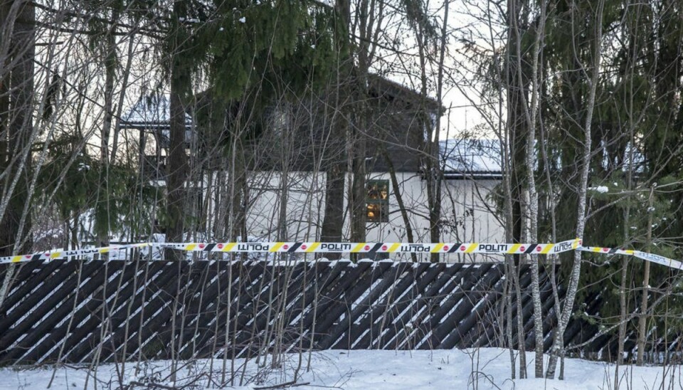Milliardærkone meldes bortført Politiet afspærrer her parrets hjem. Foto: Berg-Rusten, Ole/Ritzau Scanpix.