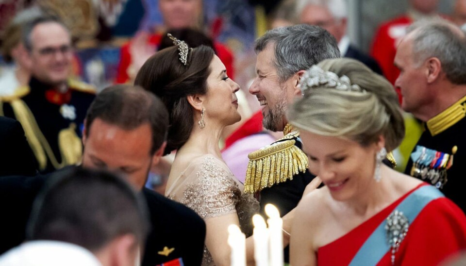 Kronprinsen 50 år: Kronprins Frederik og Kronprinsesse Mary til Gallataffel på Christiansborg Slot lørdag den 26. maj 2018. Klik videre og se alle de skønne billeder. (Foto: Keld Navntoft/Ritzau Scanpix)