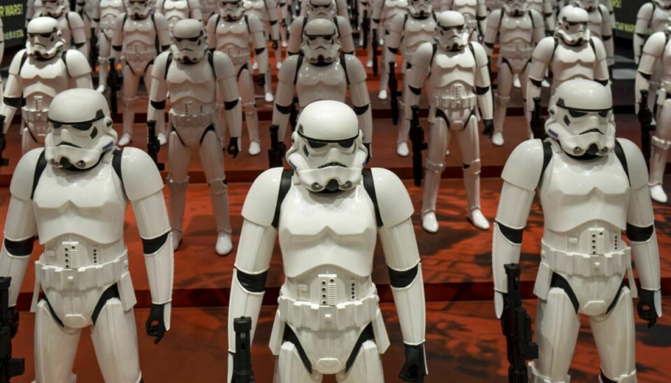 Models of First Order’s Stormtrooper Battle Buddy from the film “Star Wars – The Force Awakens” are displayed in a shop in Shanghai, China, January 19, 2016. REUTERS/Stringer ATTENTION EDITORS – THIS PICTURE WAS PROVIDED BY A THIRD PARTY. THIS PICTURE IS DISTRIBUTED EXACTLY AS RECEIVED BY REUTERS, AS A SERVICE TO CLIENTS. CHINA OUT.NO COMMERCIAL OR EDITORIAL SALES IN CHINA.