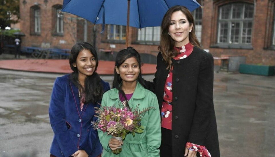 Kronprinsesse Mary deltager i FN’s Internationale Pigedag på Gasværksvejens Skole i København, fredag den 11. oktober 2019. KLIK VIDERE FOR FLERE BILLEDER. (Foto: Tariq Mikkel Khan/Ritzau Scanpix)