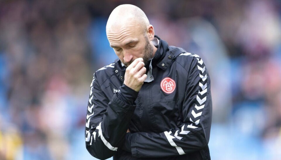 Fodboldtræner taler ud: Datter ramt af leukæmi AaB’s træner Jacob Friis i 3F Superligakampen mellem Aab og Randers FC på Aalborg Portland Park, søndag 29. september 2019.. (Foto: Henning Bagger/Ritzau Scanpix)