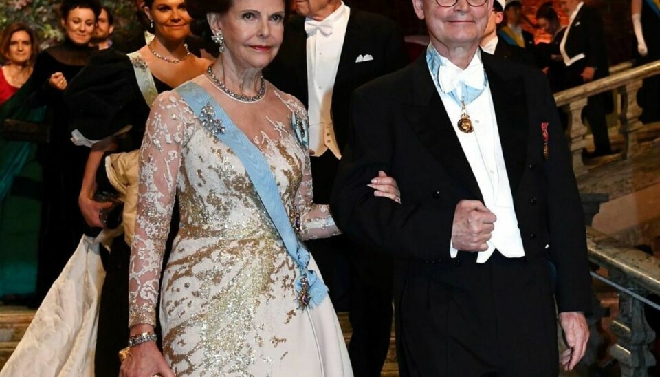 Den svenske kongefamilie var samlet til årets Nobelprisfest i Stockholm tirsdag aften. KLIK VIDERE OG SE BILLEDERNE. Foto: News Agency/Reuters/Ritzau Scanpix