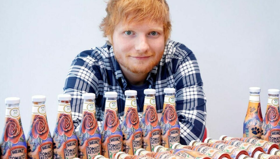 Ed Sheeran har nu både sin egen ketchup og en datter. Foto: Heinz/Handout/Reuters