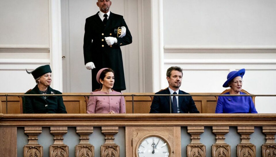 Kongehuset har en vigtig aftale Kongefamilien stiller med samme “hold” som i 2019 – prisesse Benedikte, kronprinsesse Mary, kronprins Frederik og dronning Margrethe – til Folketingets åbning på Christiansborg, som de gjorde i 2019. (Foto: Niels Christian Vilmann/Scanpix)
