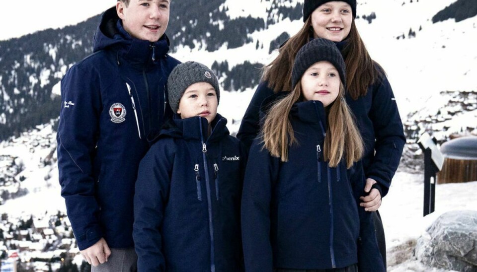 Kronprinsparrets børn fotograferet i Schweiz, hvor tvillingerne Vincent og Josephine holdt fødselsdag i 2020. Foto: Scanpix