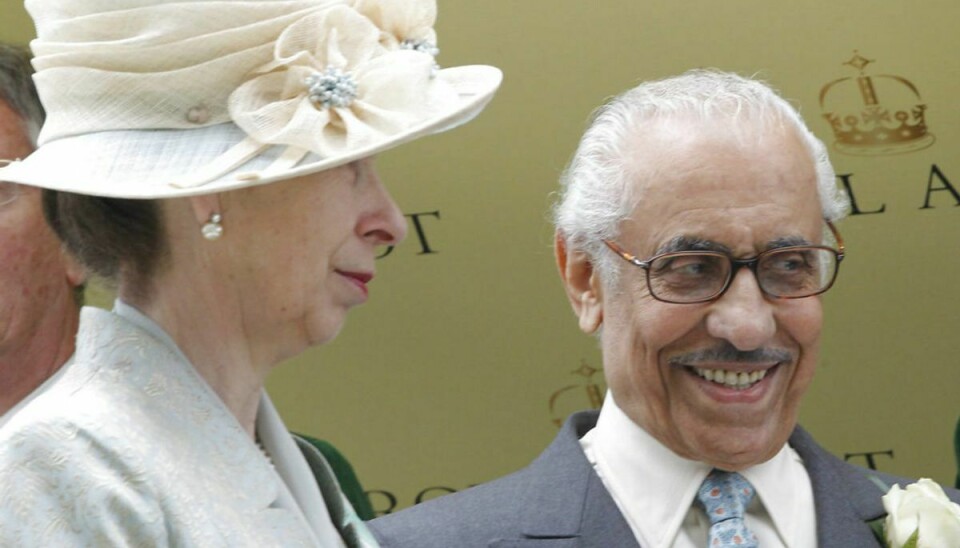 Prins Khalid bin Abdullah, her sammen med britiske prinsesse Anne, er død. Han blev 84 år gammel. Foto: Scanpix/Lajos-Eric Balogh/turfstock.com
