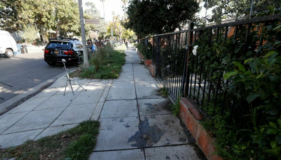 Det var her, at Lady Gagas to franske bulldogs blev stjålet, og hundelufteren blev skudt, under en gåtur i Los Angeles onsdag aften lokal tid. – Foto: Mario Anzuoni/Reuters