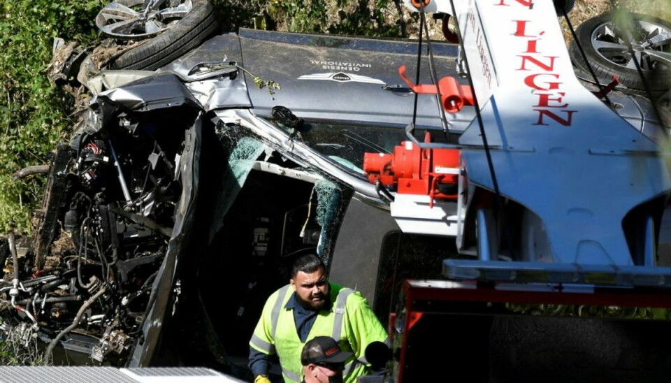 Tiger Woods bil blev smadret ved ulykken.Foto: REUTERS/Gene Blevins