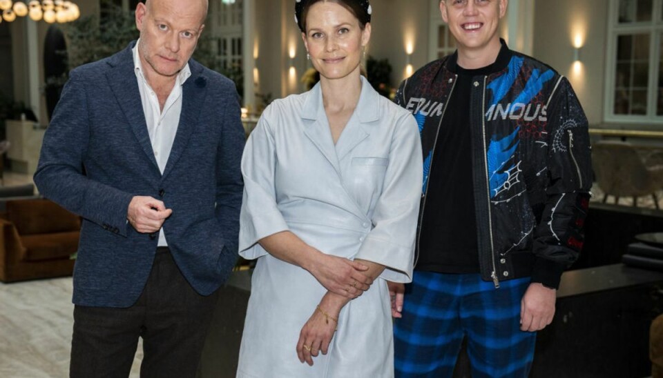 Så er det afgjort Martin Jensen er ny i dommertrion med Thomas Blachman og Oh Land. Han skal prøve at vinde med en voksen deltager. – Foto: Martin Sylvest/Ritzau Scanpix