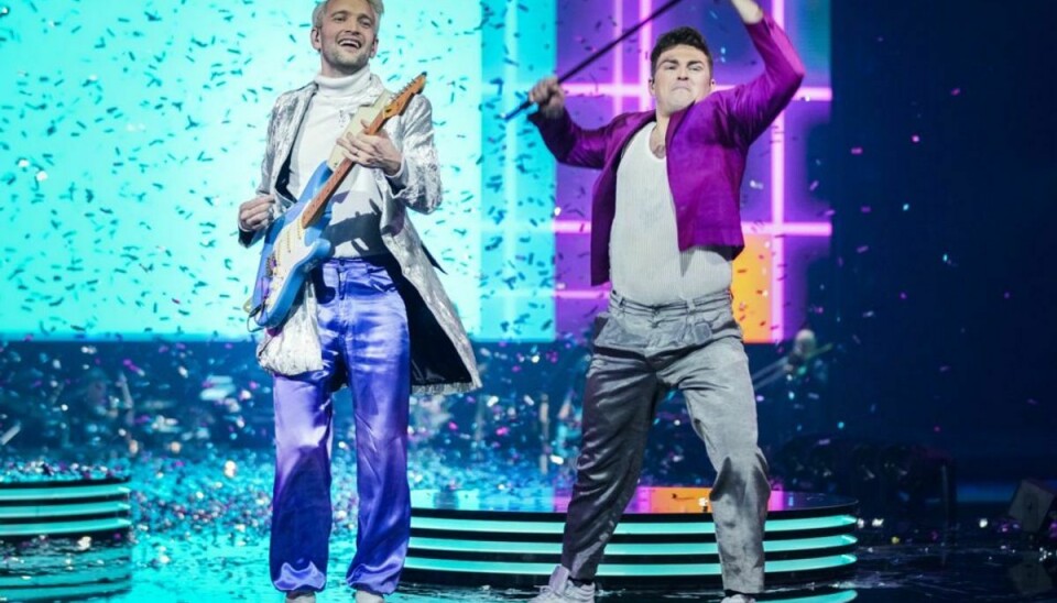 Jesper Groth og Laurits Emanuel i duoen “Fyr & Flamme” skal repræsentere Danmark i Eurovision. – Foto: Martin Sylvest/Ritzau Scanpix