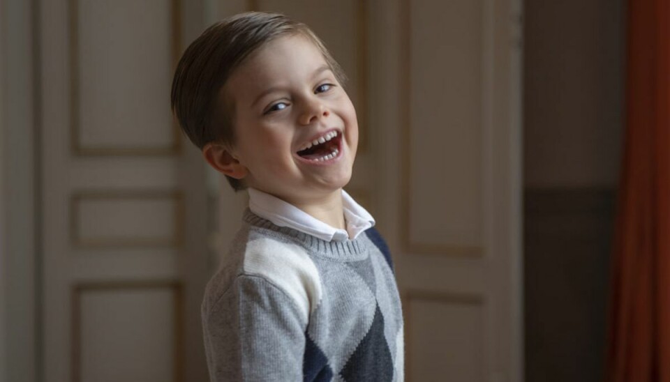 H.K.H. prins Oscar kunne tirsdag den 2. marts fejre sin fem års fødselsdag. Klik videre for flere billeder. Foto: Kate Gabor, Kungl. Hovstaterna. H.K.H. prins Oscar kunne tirsdag den 2. marts fejre sin fem års fødselsdag. Klik videre for flere billeder. Foto: Kate Gabor, Kungl. Hovstaterna.
