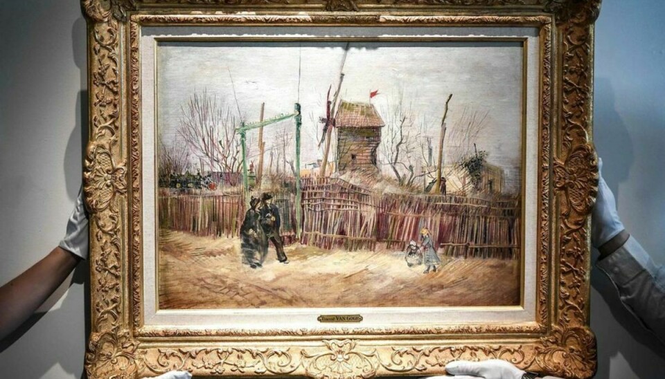‘Scene de rue a Montmartre’ af Vincent Van Gogh, der forventes at kunne indbringe 60 millioner kroner ved en Sotheby’s auktion den 25. marts. Foto: Scanpix/STEPHANE DE SAKUTIN / AFP)