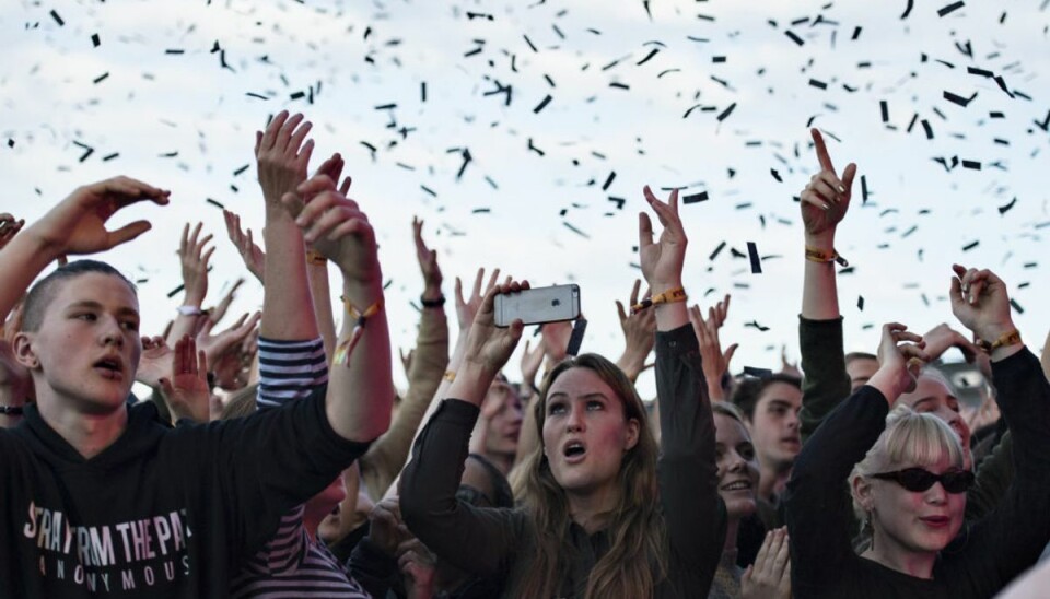 Der bliver ikke noget konfetti på festivalen Northside i år, som det var tilfældet her i 2017. Festivalen er for andet i træk blevet aflyst. Arkivfoto: Ida Guldbæk Arentsen/Ritzau Scanpix