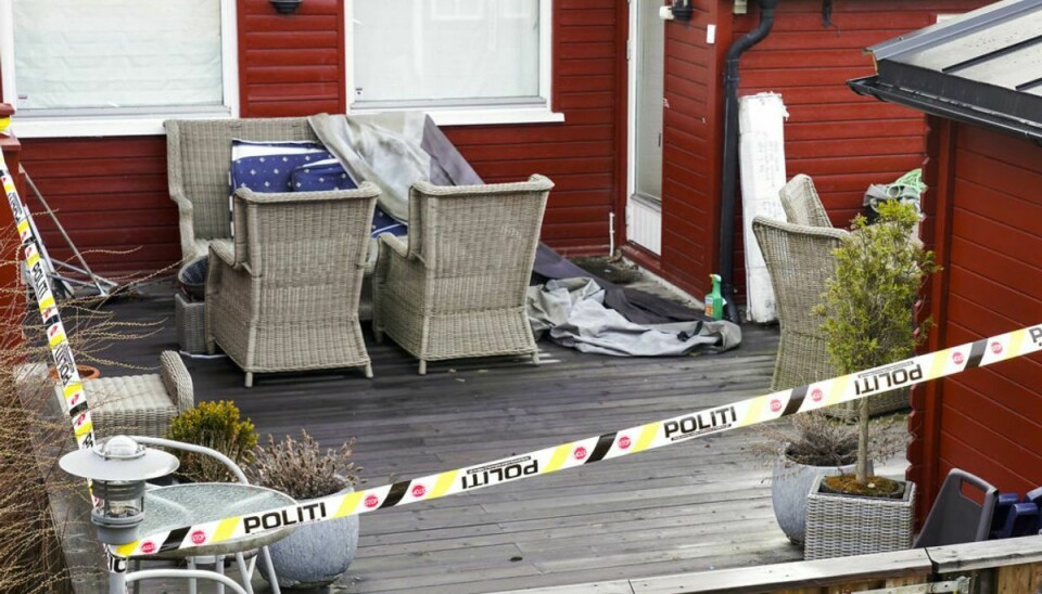Politiet har afspærret et området, hvor advokaten blev dræbt. Foto: Ole Berg-Rusten / NTB