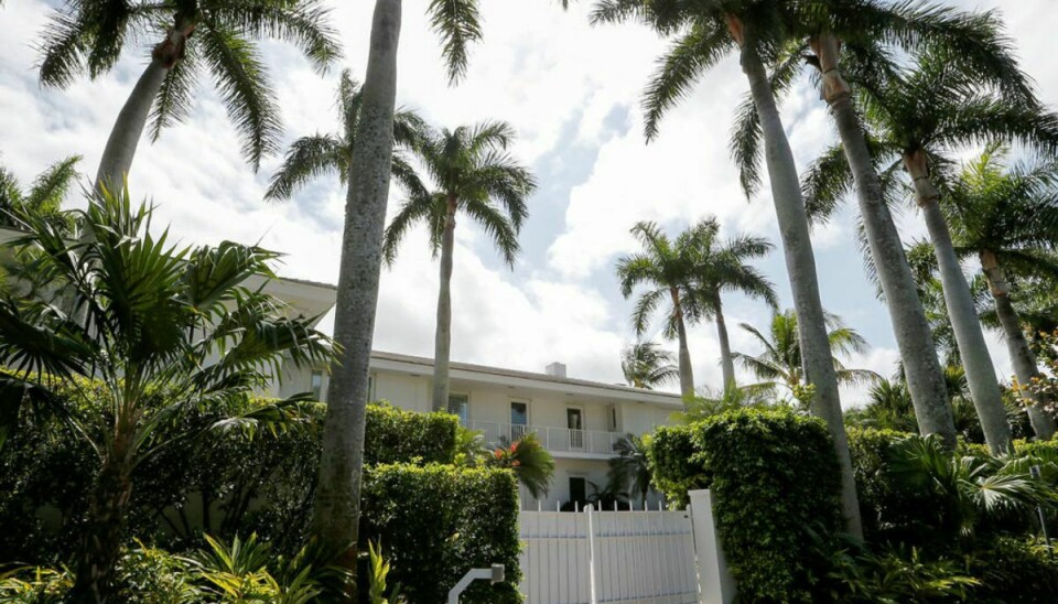 Porten ind til afdøde Jeffrey Epsteins tidligere Palm Beach ejendom, som nu er fjernet fra jorden overflade. Foto: Scanpix/REUTERS/Joe Skipper/File Photo