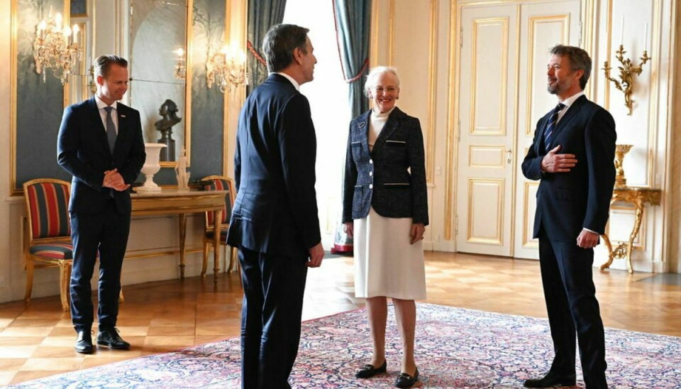 Også udenrigsminister Jeppe Kofod (S) var med på Amalienborg. Foto: Scanpix.