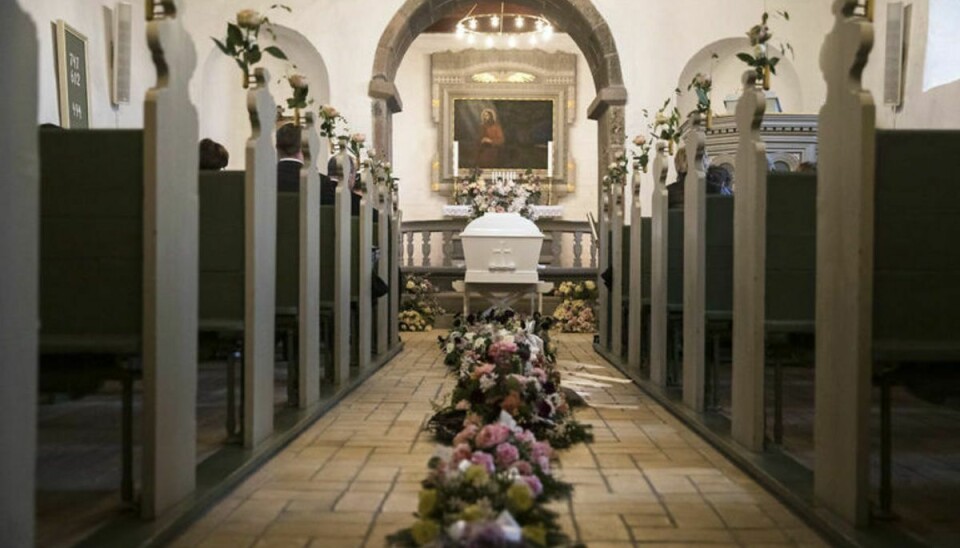 Jane Aamunds begravelse i Heldum Kirke i Lemvig lørdag den 2. februar 2019. KLIK for flere billeder. (Foto: Mikkel Berg Pedersen/Ritzau Scanpix)