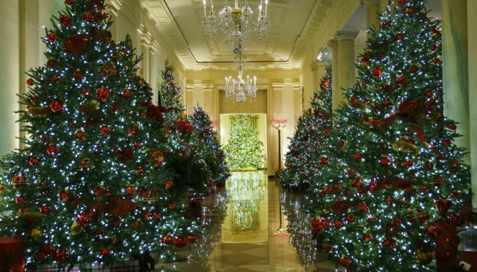 Der er nu blevet pyntet op til jul i Det Hvide Hus. KLIK VIDERE OG SE FLERE BILLEDER. Foto: Scanpix.
