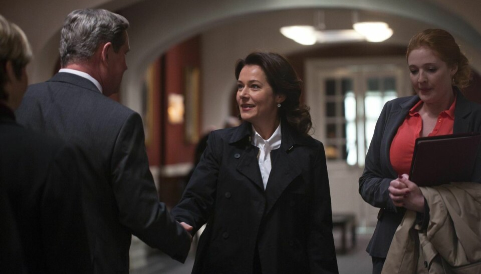 Sidse Babett Knudsen har hovedrollen i DR's politiske drama 'Borgen', hvor hun spiller statsminister og senere udenrigsminister. (PR-foto).