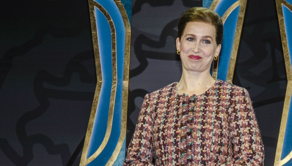 Merete Mærkedahl i en parodi på Mette Frederiksen i .Cirkusrevyen