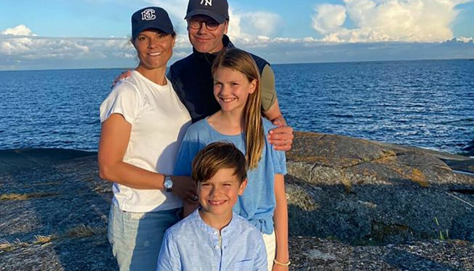 Den svenske kronprinsesse-familie nyder ferien